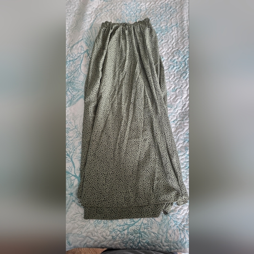 SHEIN Olive Polka Dot Maxi Skirt